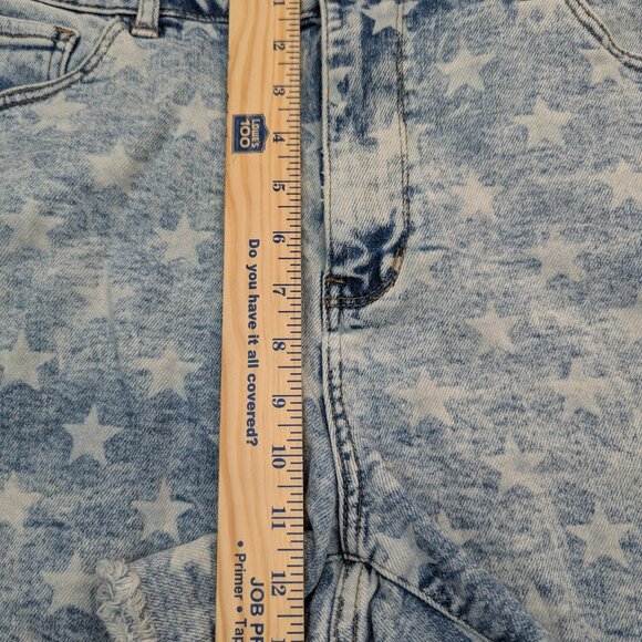 RARE Judy Blue Plus Size Star Print Mid Rise Shorts Size 3XL Blue - Picture 11 of 17